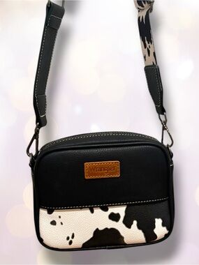 Wrangler NWOT Crossbody with Cream-and-Black Cowhide Accent